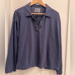 Faherty Sunwashed Blue Long Sleeve T-Shirt, 
size large